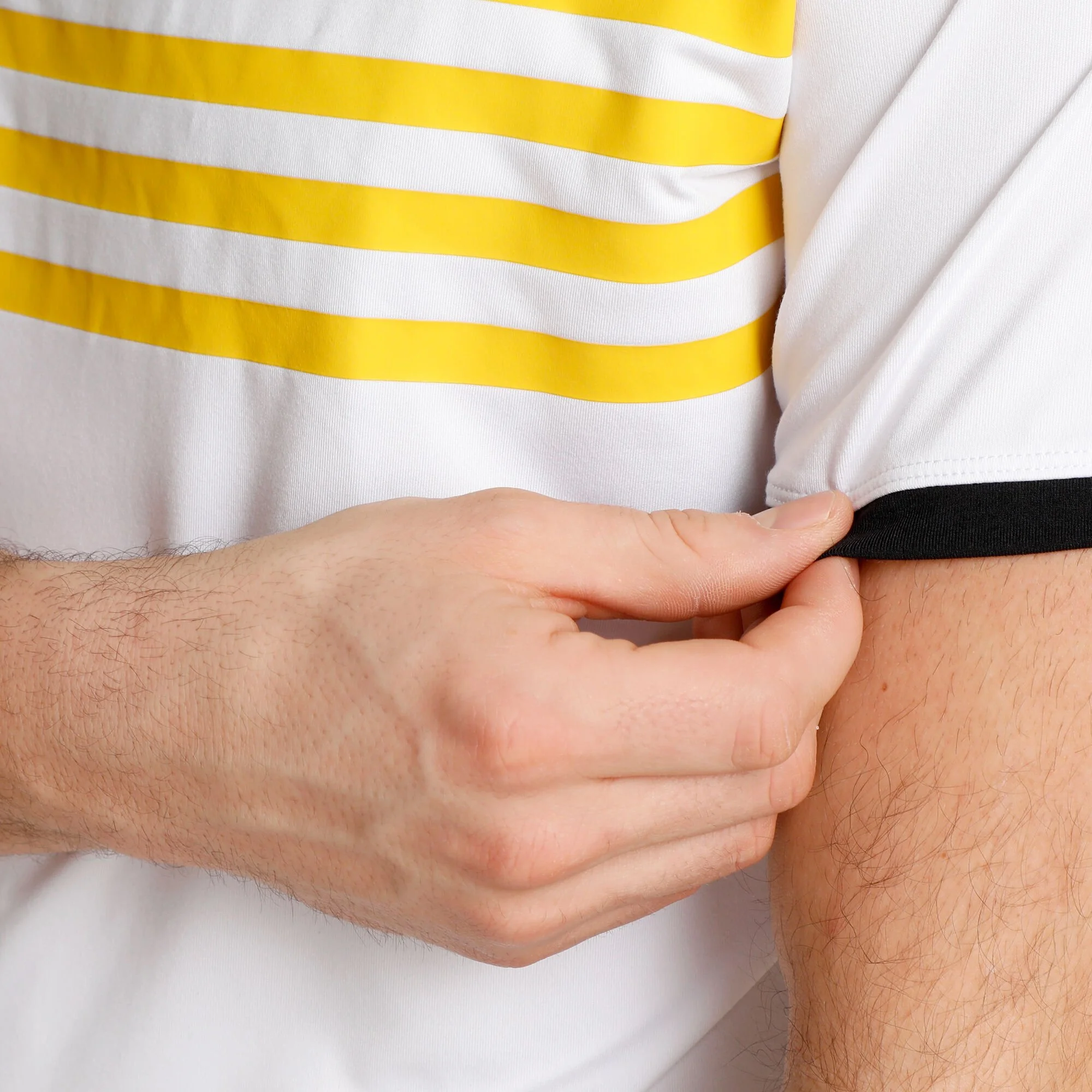 The Indian Maharadja Kadiri Striped Maglietta Uomini - Bianco, Giallo 6 The Indian Maharadja Kadiri Striped Maglietta Uomini - Bianco, Giallo - immagine 6