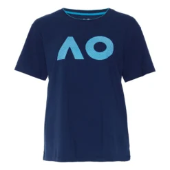 Australian Open AO Stack Print Core Logo Maglietta Donna - Blu Scuro
