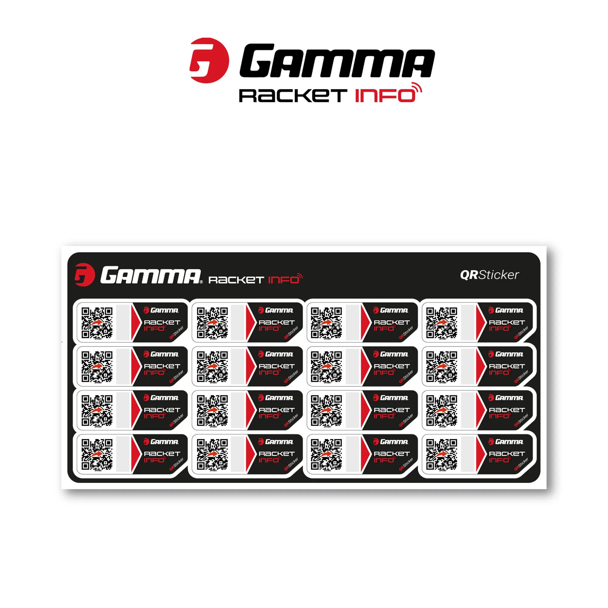 Gamma Racket Info Internationale Version Incollare Gli Adesivi Confezione Da 16 - Nero 1 Gamma Racket Info Internationale Version Incollare Gli Adesivi Confezione Da 16 - Nero