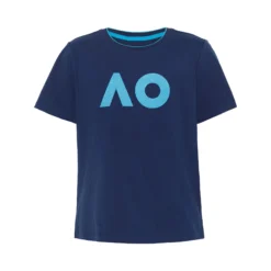 Australian Open AO Stack Print Core Logo Maglietta Ragazze - Blu Scuro, Blu