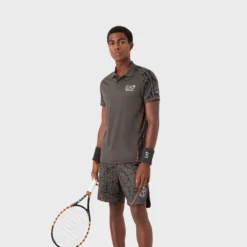 EA7 Polo Uomini - Antracite, Arancione -Negozio di articoli sportivi da tennis 00471000 15