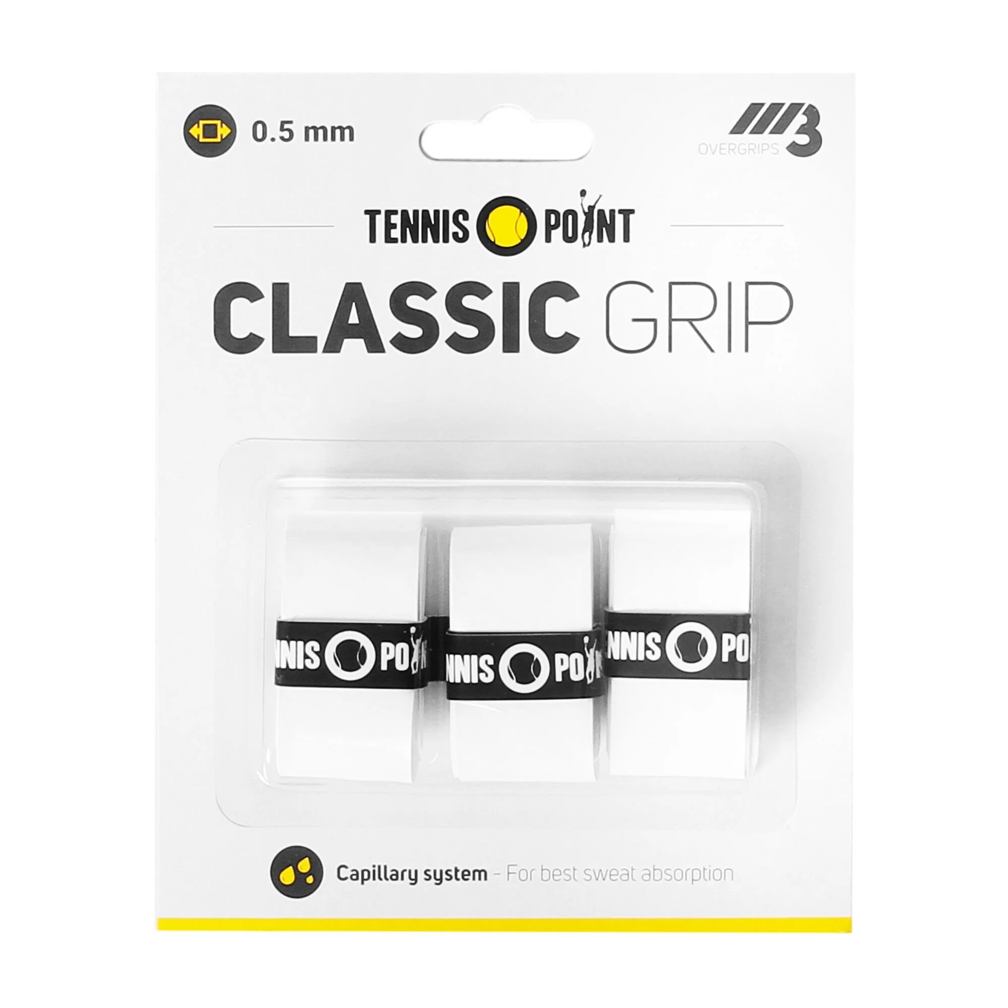 Tennis-Point Classic Grip Confezione Da 3 - Bianco 1 Tennis-Point Classic Grip Confezione Da 3 - Bianco