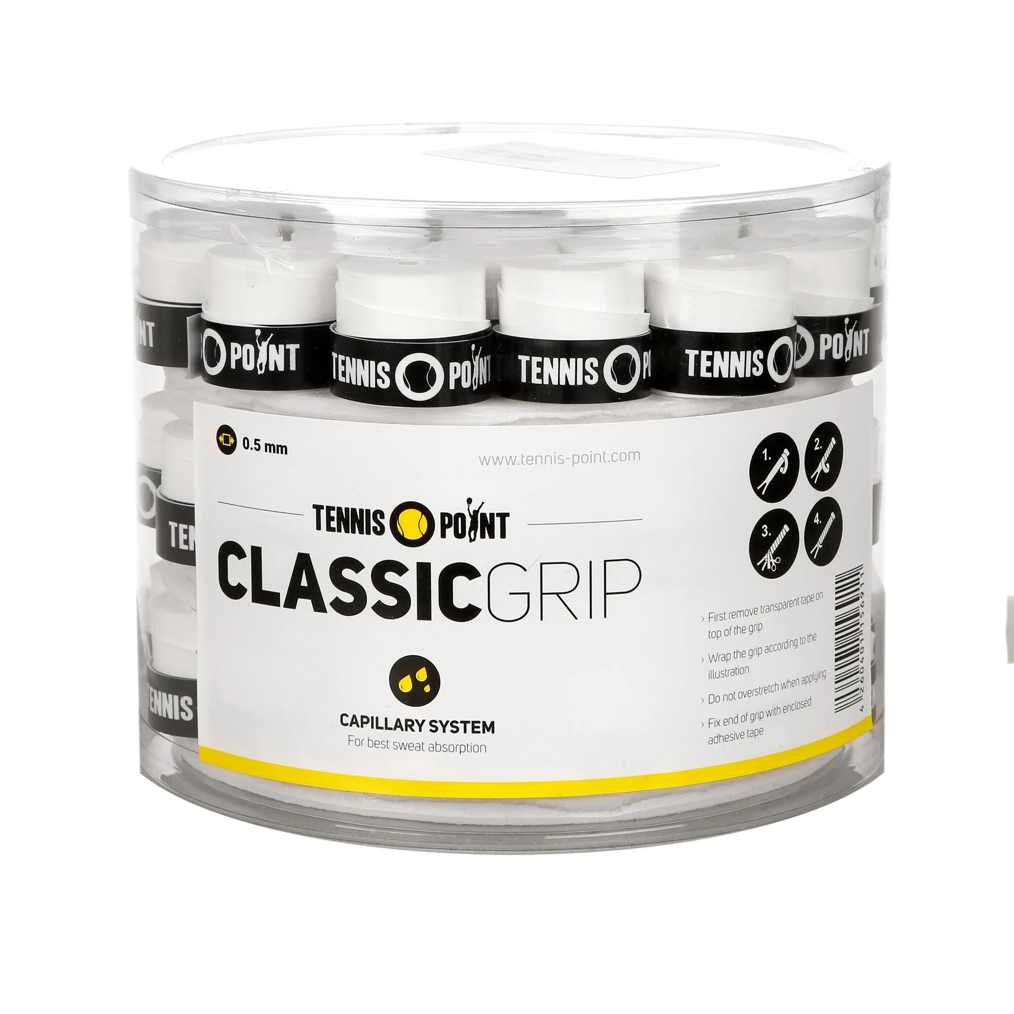Tennis-Point Classic Grip Confezione Da 60 - Bianco 1 Tennis-Point Classic Grip Confezione Da 60 - Bianco
