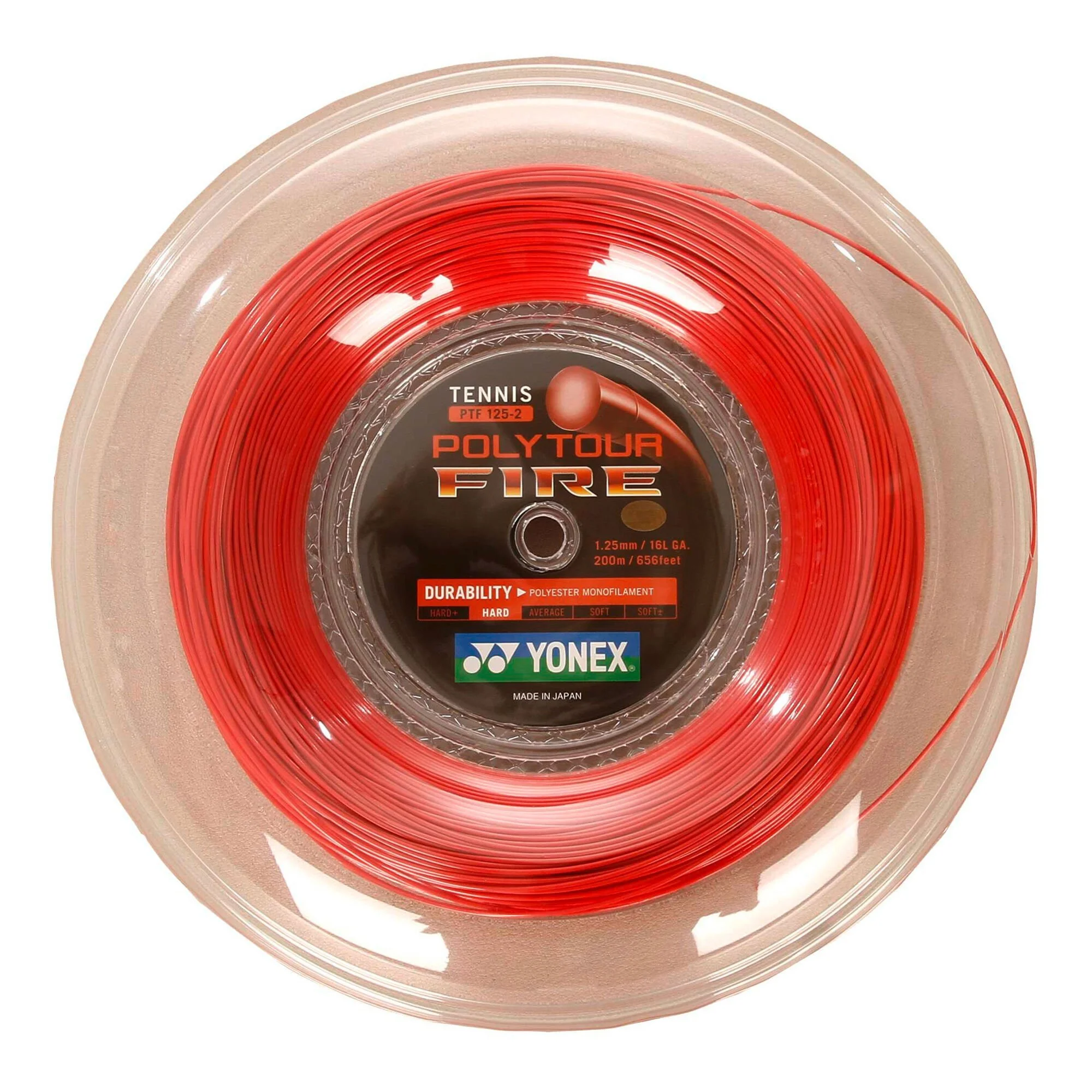 YONEX Poly Tour Fire Rotolo Di Corde 200m - Rosso 1 YONEX Poly Tour Fire Rotolo Di Corde 200m - Rosso