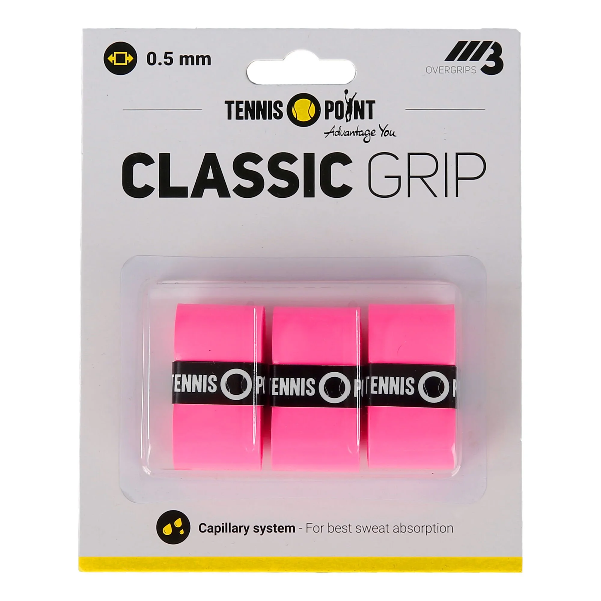 Tennis-Point Classic Grip Confezione Da 3 - Rosa 1 Tennis-Point Classic Grip Confezione Da 3 - Rosa