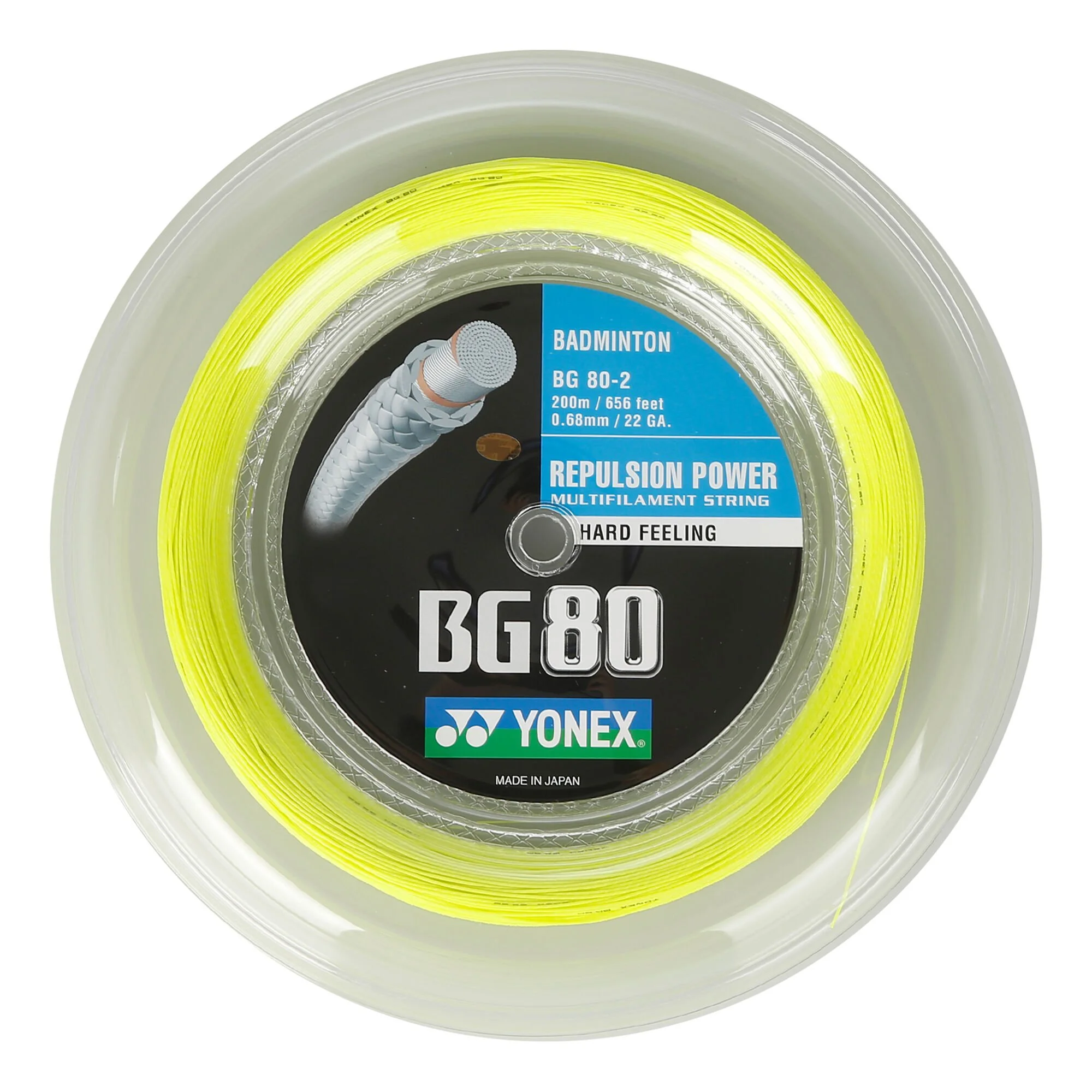 YONEX BG 80 Rotolo Di Corde Per Badminton 200m - Giallo 1 YONEX BG 80 Rotolo Di Corde Per Badminton 200m - Giallo