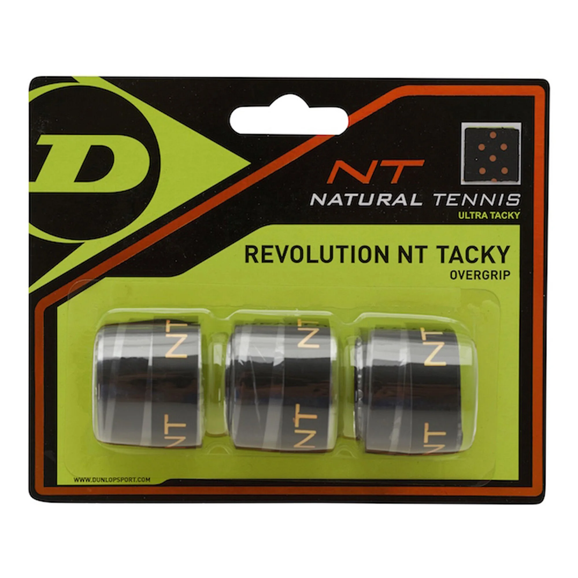 Dunlop Revolution NT Tacky Confezione Da 3 - Nero 1 Dunlop Revolution NT Tacky Confezione Da 3 - Nero