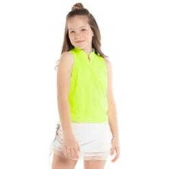 Lucky In Love Mesh Is More Canottiera Ragazze - Giallo Neon -Negozio di articoli sportivi da tennis 01325000 13