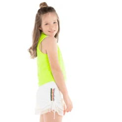 Lucky In Love Mesh Is More Canottiera Ragazze - Giallo Neon -Negozio di articoli sportivi da tennis 01325000 14