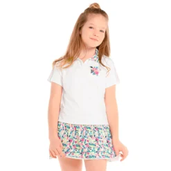 Lucky In Love Flower Frenzy Polo Ragazze - Bianco, Multicolore -Negozio di articoli sportivi da tennis 01329000 13