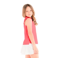 Lucky In Love Pleat Me Up Canottiera Ragazze - Corallo -Negozio di articoli sportivi da tennis 01333000 14