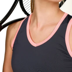 Lucky In Love Olympian V-Neck Canottiera Donna - Grigio Scuro, Albicocca -Negozio di articoli sportivi da tennis 01342000 0 6