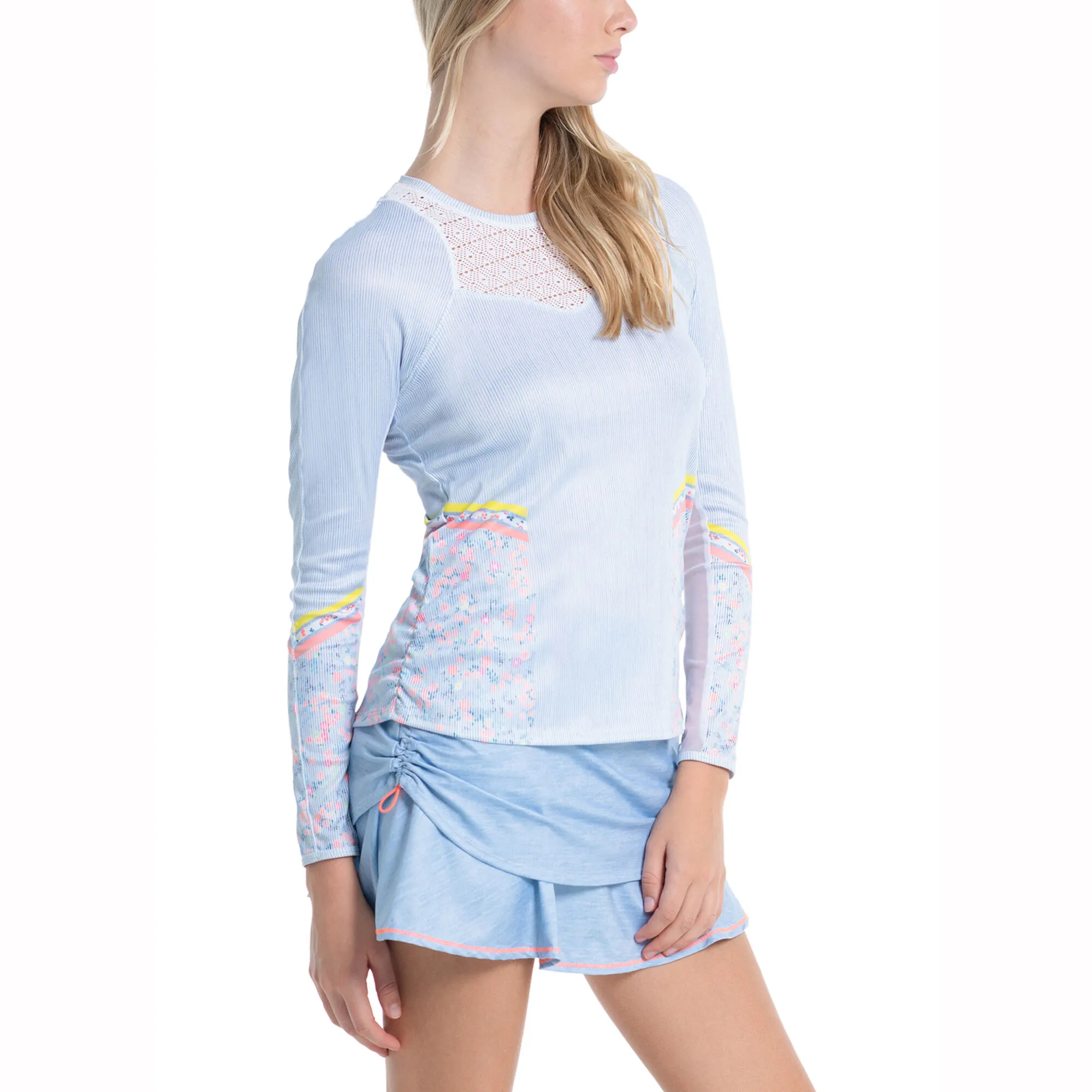 Lucky In Love Chambray Blossom Manica Lunga Donna - Blu Chiaro, Multicolore 8 Lucky In Love Chambray Blossom Manica Lunga Donna - Blu Chiaro, Multicolore - immagine 8