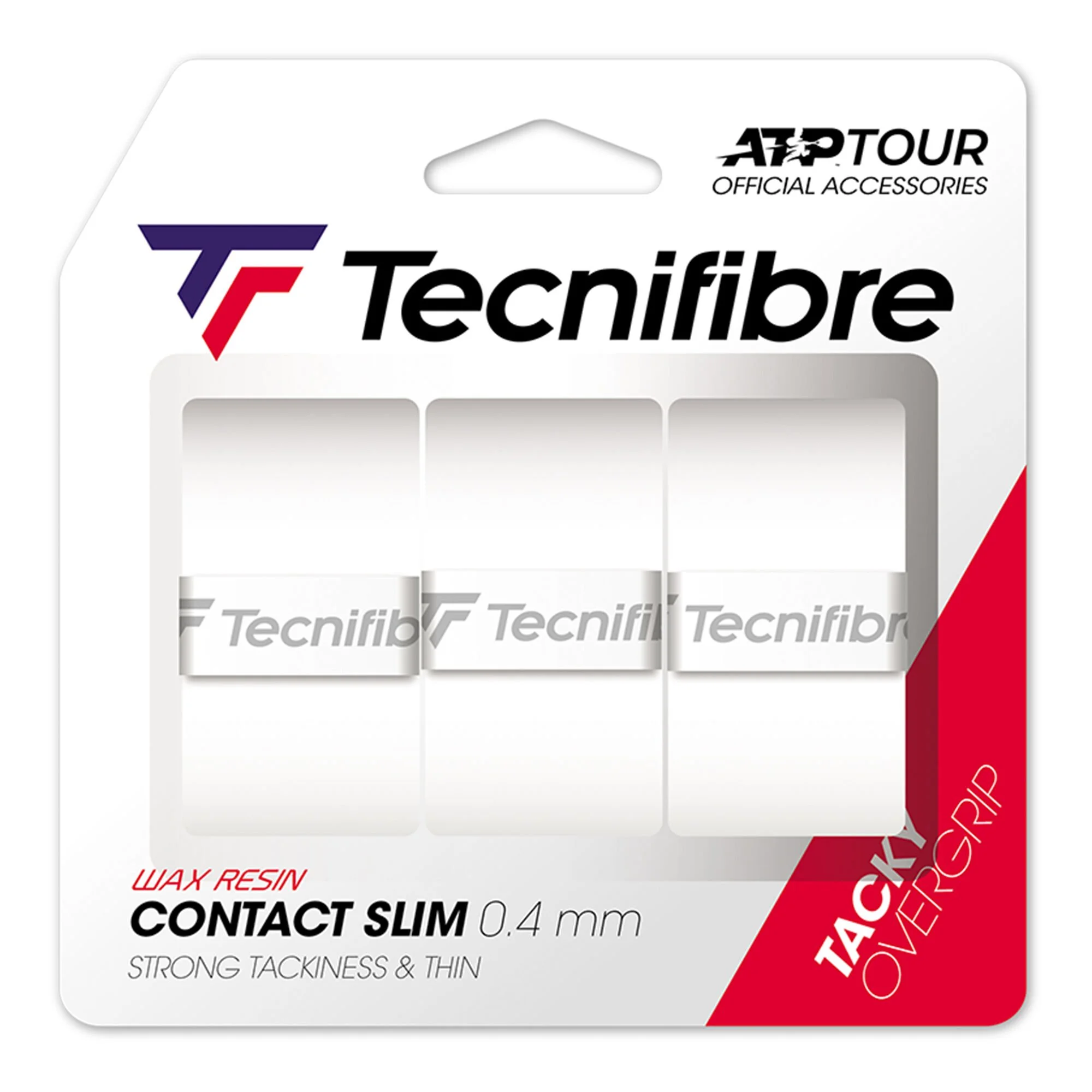 TECNIFIBRE Contact Slim 3er Confezione Da 3 - Bianco 1 TECNIFIBRE Contact Slim 3er Confezione Da 3 - Bianco