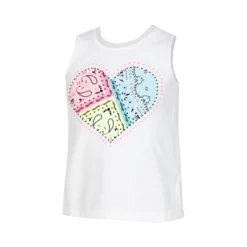 Lucky In Love Bandana Love Tie Back Canottiera Ragazze - Bianco, Multicolore