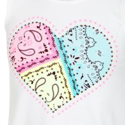 Lucky In Love Bandana Love Tie Back Canottiera Ragazze - Bianco, Multicolore -Negozio di articoli sportivi da tennis 01415000 10