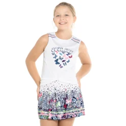 Lucky In Love Just Fly Canottiera Ragazze - Bianco, Multicolore -Negozio di articoli sportivi da tennis 01417000 13