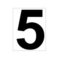 Tegra Platzziffer 5 Schild - Bianco, Nero