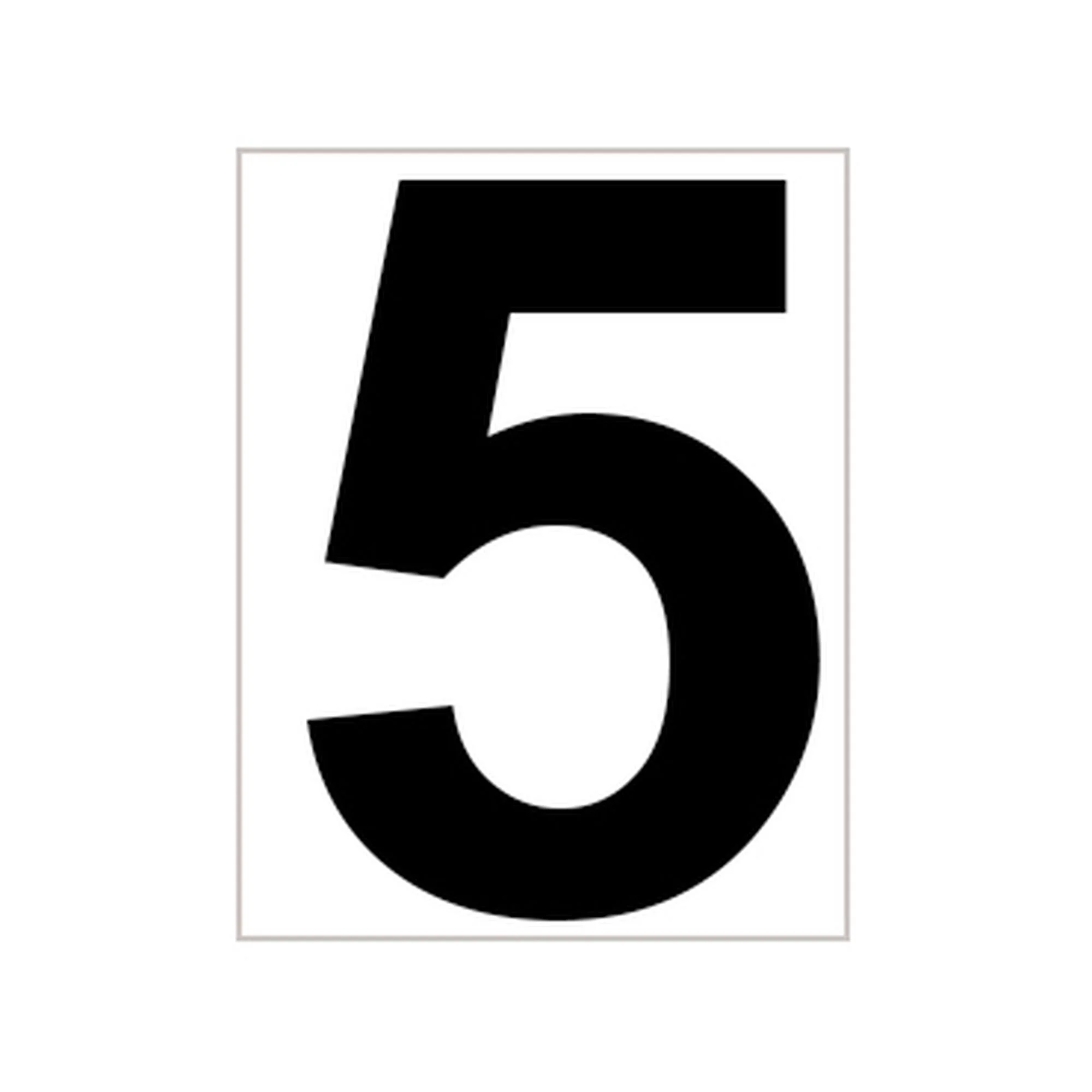 Tegra Platzziffer 5 Schild - Bianco, Nero 1 Tegra Platzziffer 5 Schild - Bianco, Nero