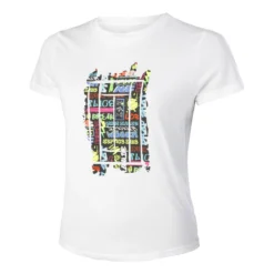 Tennis-Point Graffity Maglietta Donna - Bianco, Multicolore
