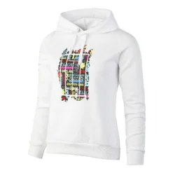 Tennis-Point Graffity Felpa Con Cappuccio Donna - Bianco, Multicolore