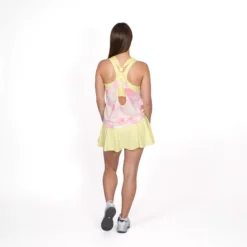 BIDI BADU Waris Tech 2in1 Canottiera Donna - Giallo, Rosa -Negozio di articoli sportivi da tennis 01788000 14