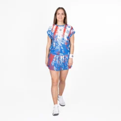 BIDI BADU Lowey Tech Plissee Gonna Donna - Blu, Bianco -Negozio di articoli sportivi da tennis 01816000 13