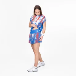BIDI BADU Lowey Tech Plissee Gonna Donna - Blu, Bianco -Negozio di articoli sportivi da tennis 01816000 15