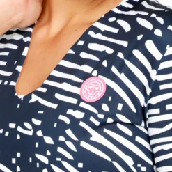 BIDI BADU Fingerprint Printed Manica Lunga Donna - Blu Scuro, Bianco -Negozio di articoli sportivi da tennis 01898000 0 5