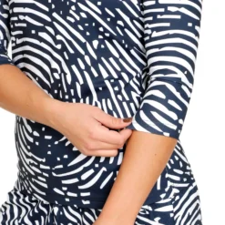 BIDI BADU Fingerprint Printed Manica Lunga Donna - Blu Scuro, Bianco -Negozio di articoli sportivi da tennis 01898000 0 6 1