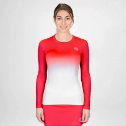 BIDI BADU Crew Gradiant Manica Lunga Donna - Rosso, Bianco -Negozio di articoli sportivi da tennis 01978000 13