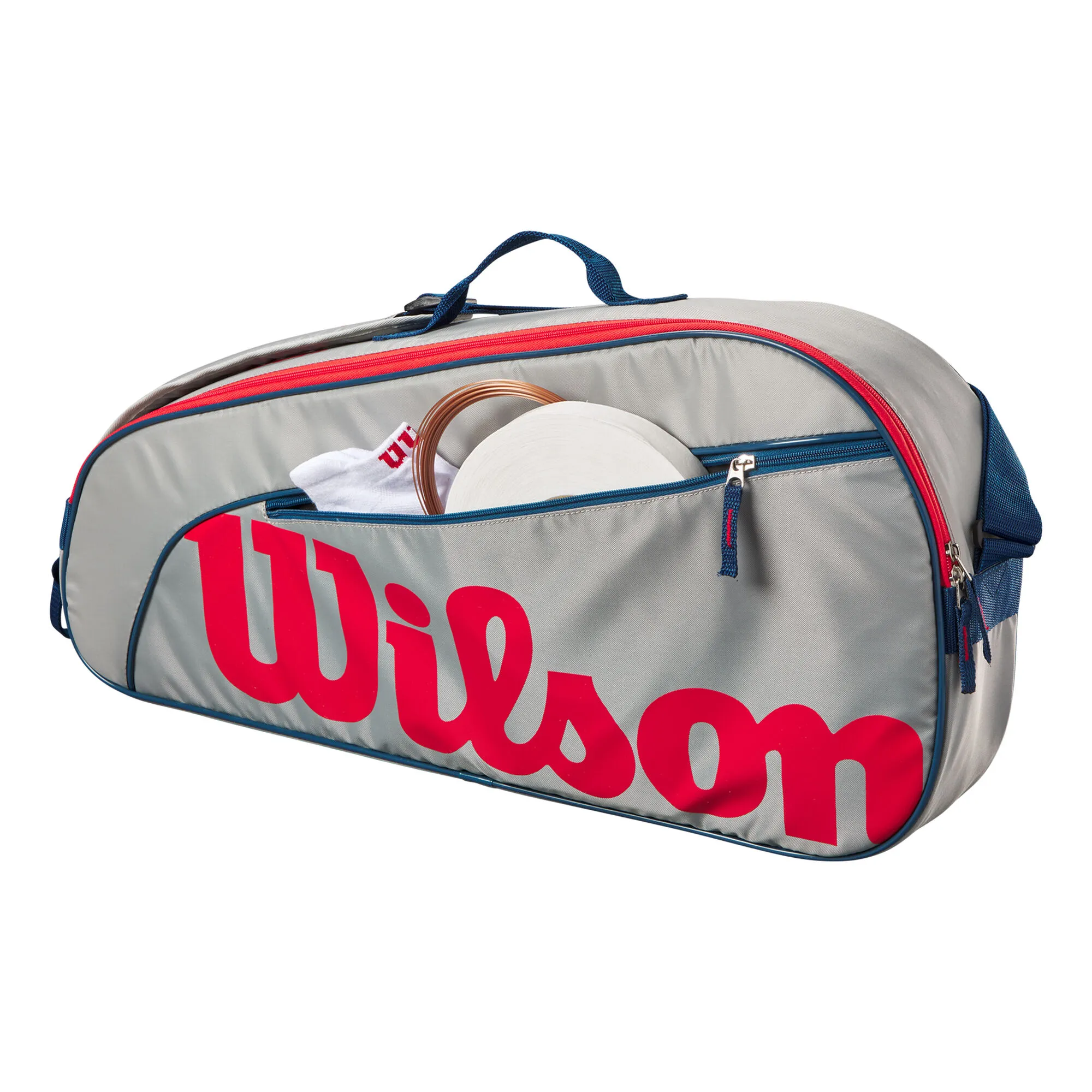 Wilson Junior Borsa Per Racchetta Da 3 - Grigio, Rosso 2 Wilson Junior Borsa Per Racchetta Da 3 - Grigio, Rosso - immagine 2