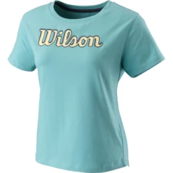 Wilson Sript Eco Maglietta Donna - Blu, Giallo