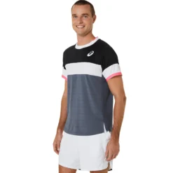 Asics Match Top Tee Maglietta Uomini - Nero, Rosso -Negozio di articoli sportivi da tennis 05304000 14