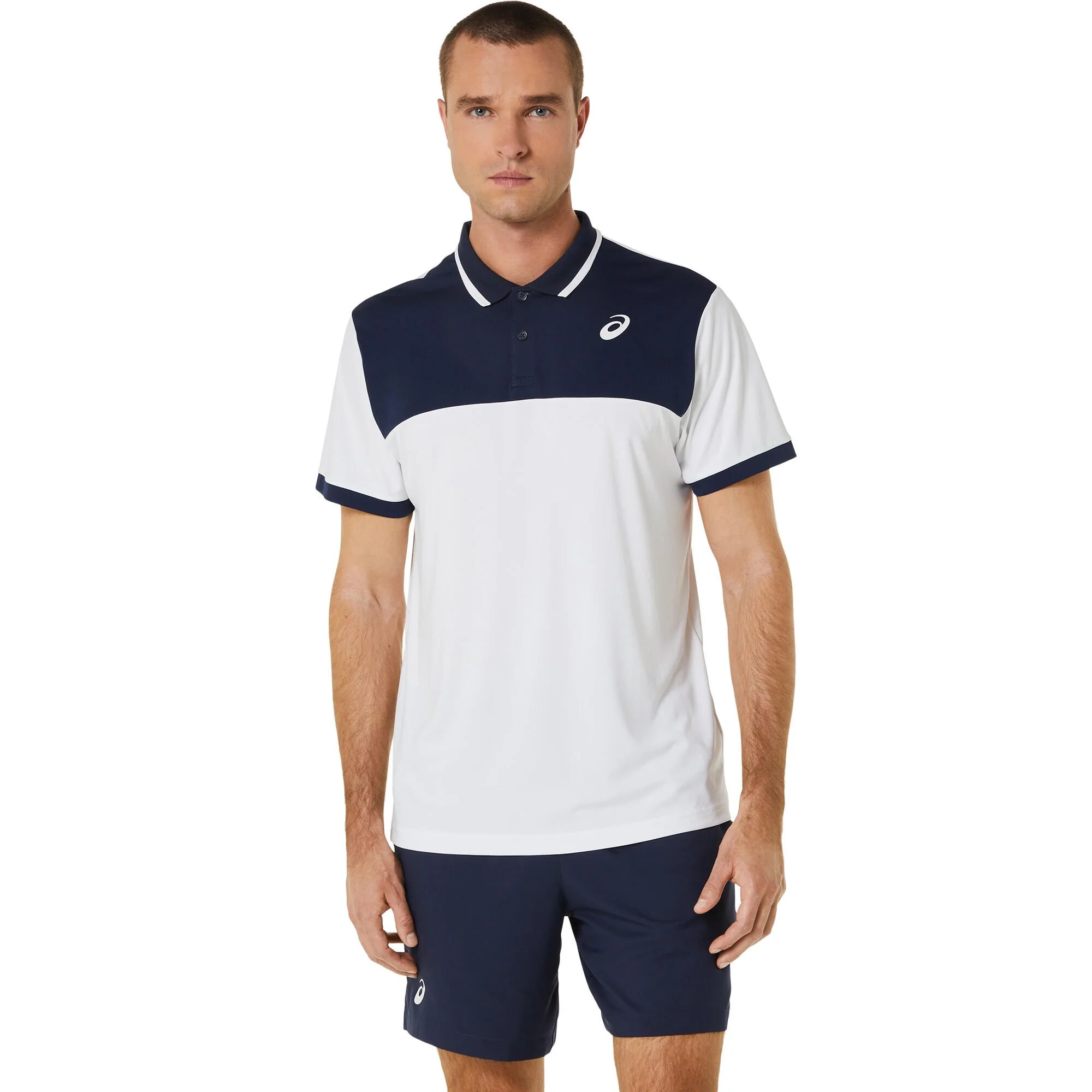 Asics Court Polo Uomini - Bianco, Blu Scuro 4 Asics Court Polo Uomini - Bianco, Blu Scuro - immagine 4