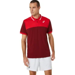 Asics Court Polo Uomini - Rosso Scuro, Rosso -Negozio di articoli sportivi da tennis 05316000 13