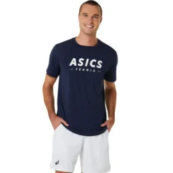 Asics Court GPX Tee Maglietta Uomini - Blu Scuro, Bianco -Negozio di articoli sportivi da tennis 05319000 13