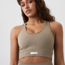 BJØRN BORG Borg Mid V Support Reggiseni Sportivi Donna - Beige -Negozio di articoli sportivi da tennis 05484000 17