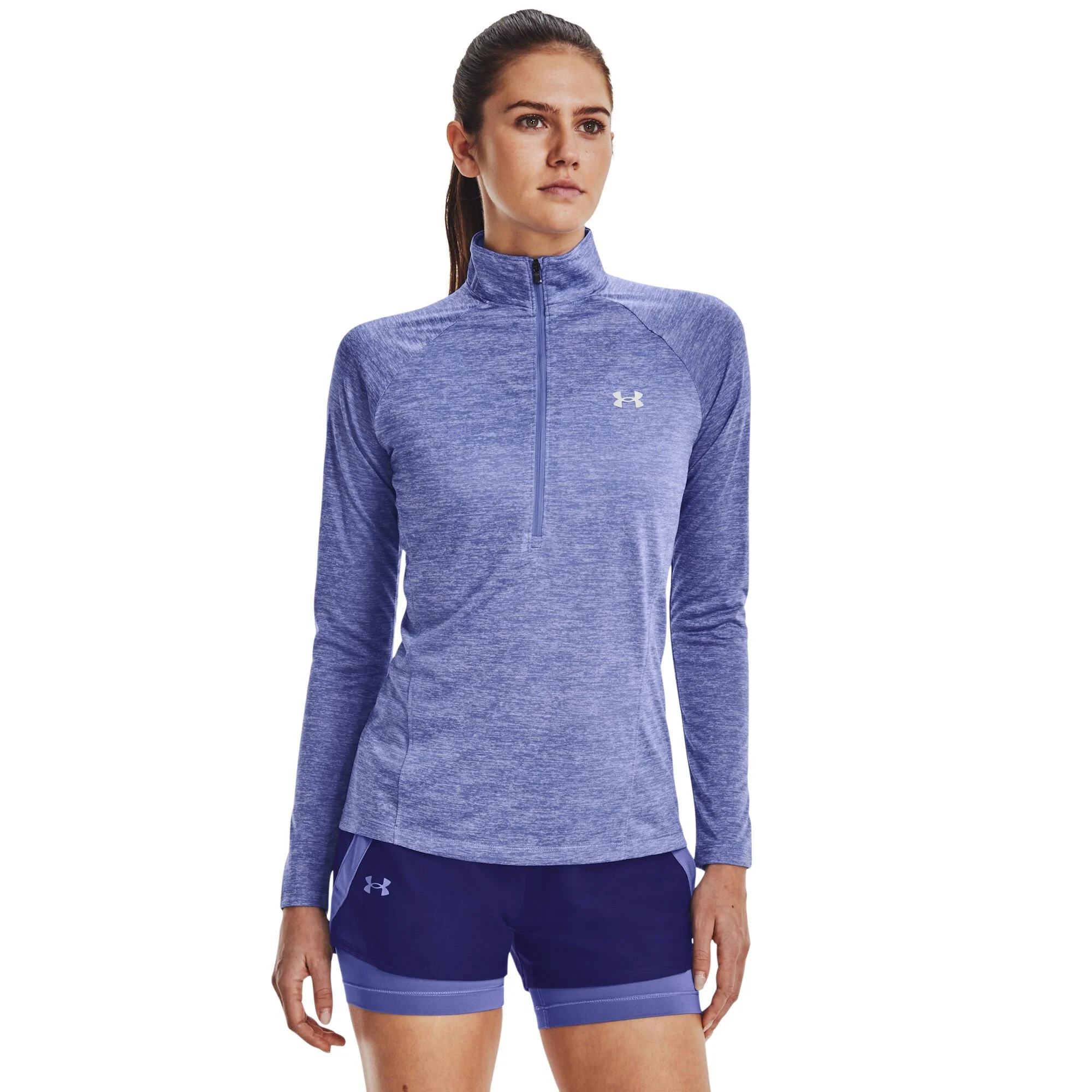 Under Armour Tech Half-Zip Warm Up Twist Manica Lunga Donna - Lilla 3 Under Armour Tech Half-Zip Warm Up Twist Manica Lunga Donna - Lilla - immagine 3