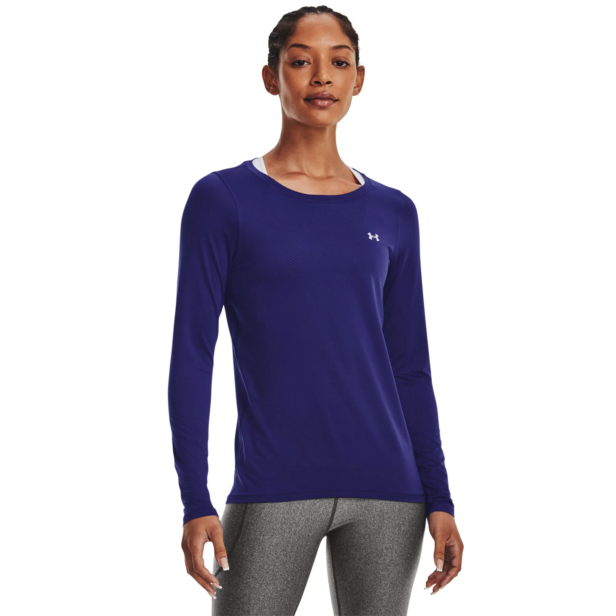 Under Armour Heatgear Manica Lunga Donna - Blu Scuro 3 Under Armour Heatgear Manica Lunga Donna - Blu Scuro - immagine 3