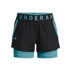 Under Armour Play Up 2in1 Pantaloncini Donna - Nero, Turchese