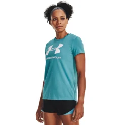 Under Armour Sportstyle Logo Graphic Maglietta Donna - Turchese, Bianco -Negozio di articoli sportivi da tennis 08493000 13