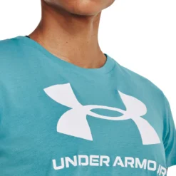 Under Armour Sportstyle Logo Graphic Maglietta Donna - Turchese, Bianco -Negozio di articoli sportivi da tennis 08493000 16