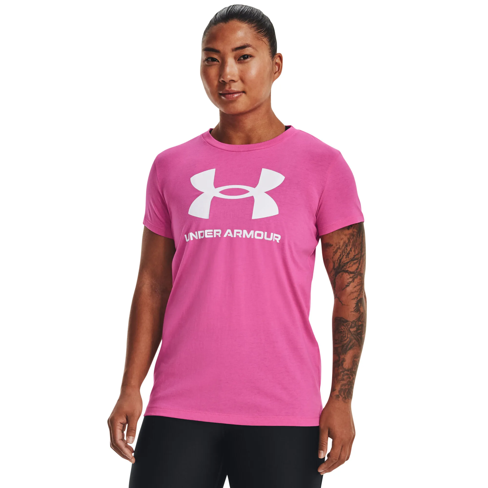 Under Armour Sportstyle Logo Graphic Maglietta Donna - Rosa, Bianco 3 Under Armour Sportstyle Logo Graphic Maglietta Donna - Rosa, Bianco - immagine 3