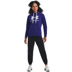 Under Armour Rival Logo Felpa Con Cappuccio Donna - Blu Scuro, Bianco -Negozio di articoli sportivi da tennis 08495000 15