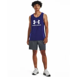Under Armour Sportstyle Logo Graphic Canottiera Uomini - Blu Scuro, Bianco -Negozio di articoli sportivi da tennis 08524000 15