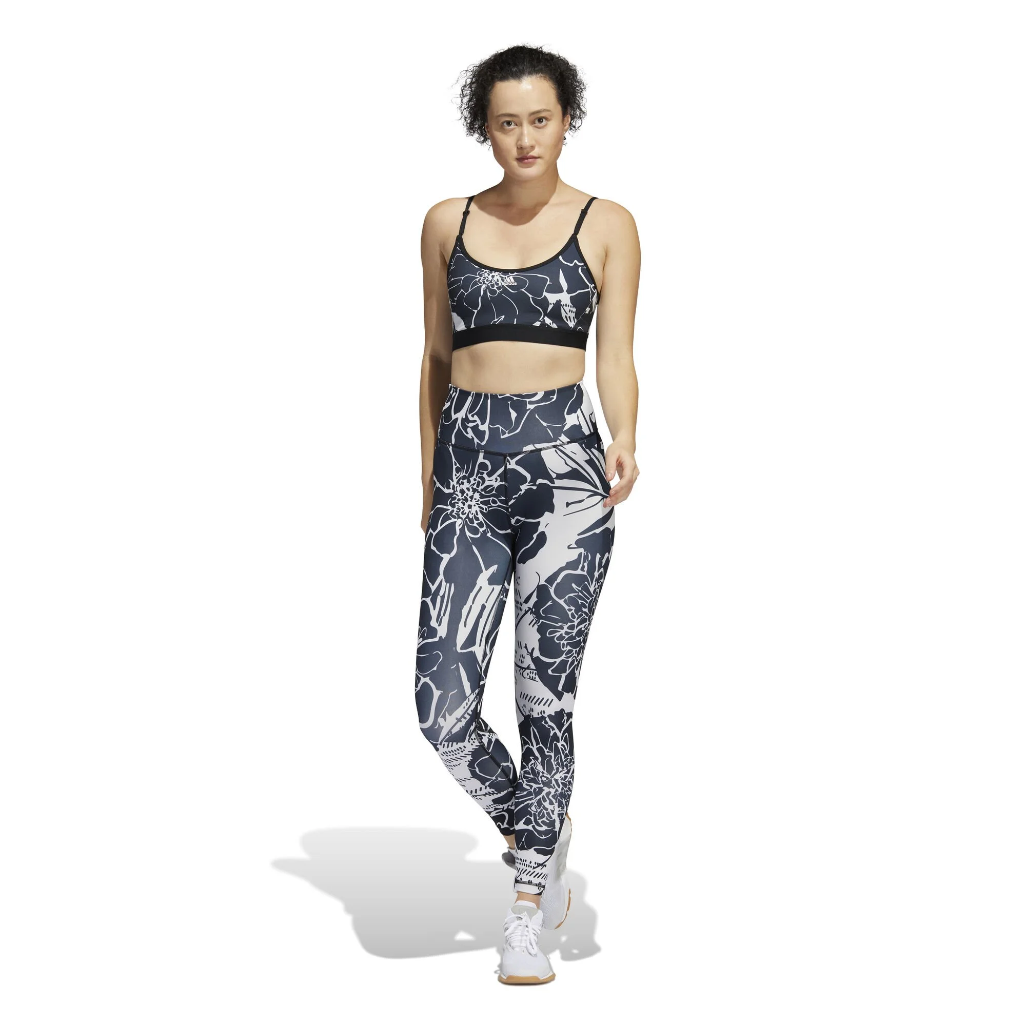 ADIDAS Training Flower Light-Support Reggiseni Sportivi Donna - Grigio, Bianco 5 ADIDAS Training Flower Light-Support Reggiseni Sportivi Donna - Grigio, Bianco - immagine 5