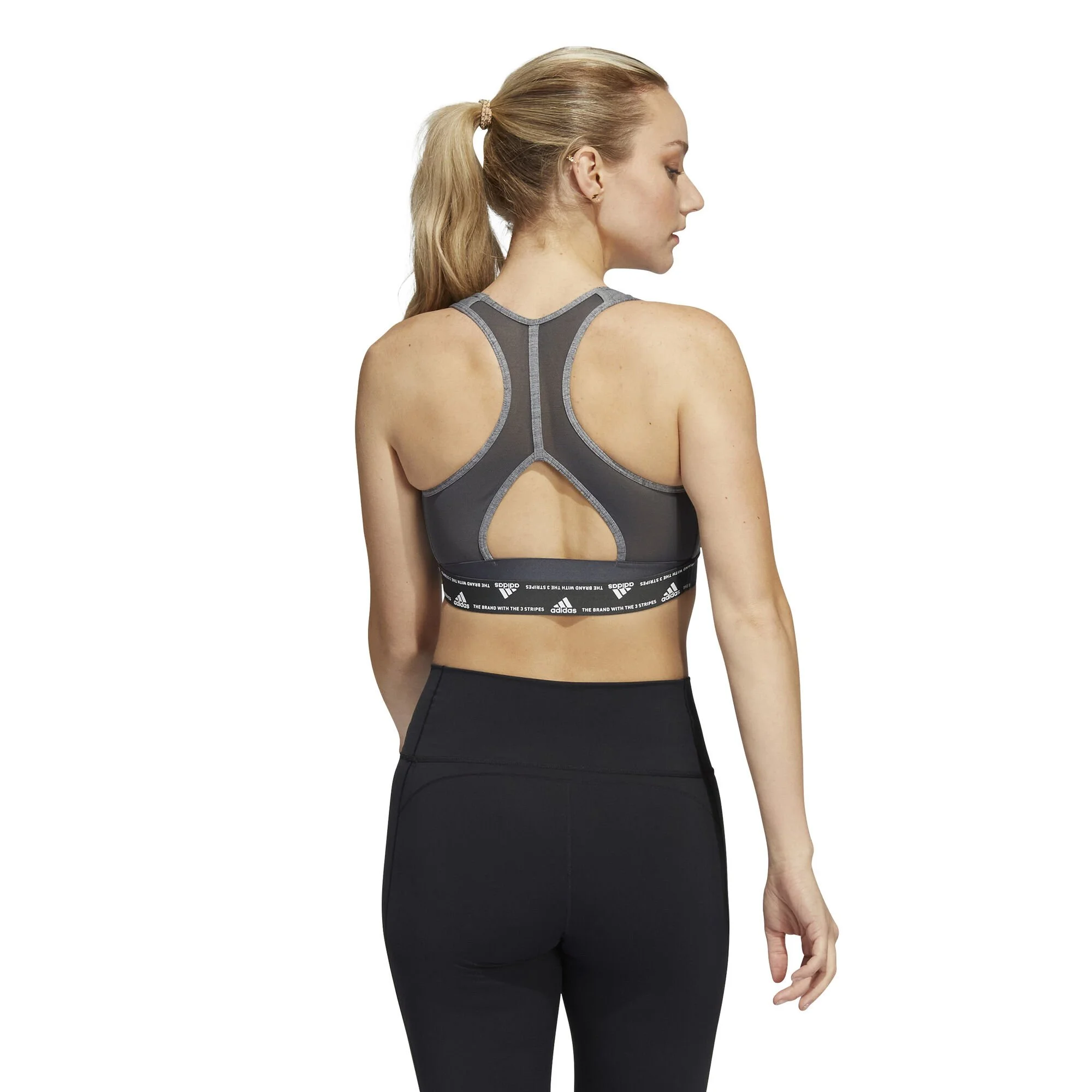 ADIDAS Aeroreact Low-Support 3 Stripes Reggiseni Sportivi Donna - Grigio 4 ADIDAS Aeroreact Low-Support 3 Stripes Reggiseni Sportivi Donna - Grigio - immagine 4