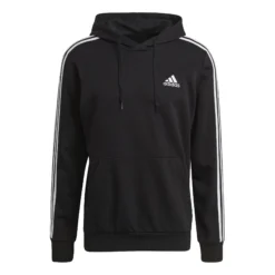ADIDAS 3 Stripes French Terry Felpa Con Cappuccio Uomini - Nero