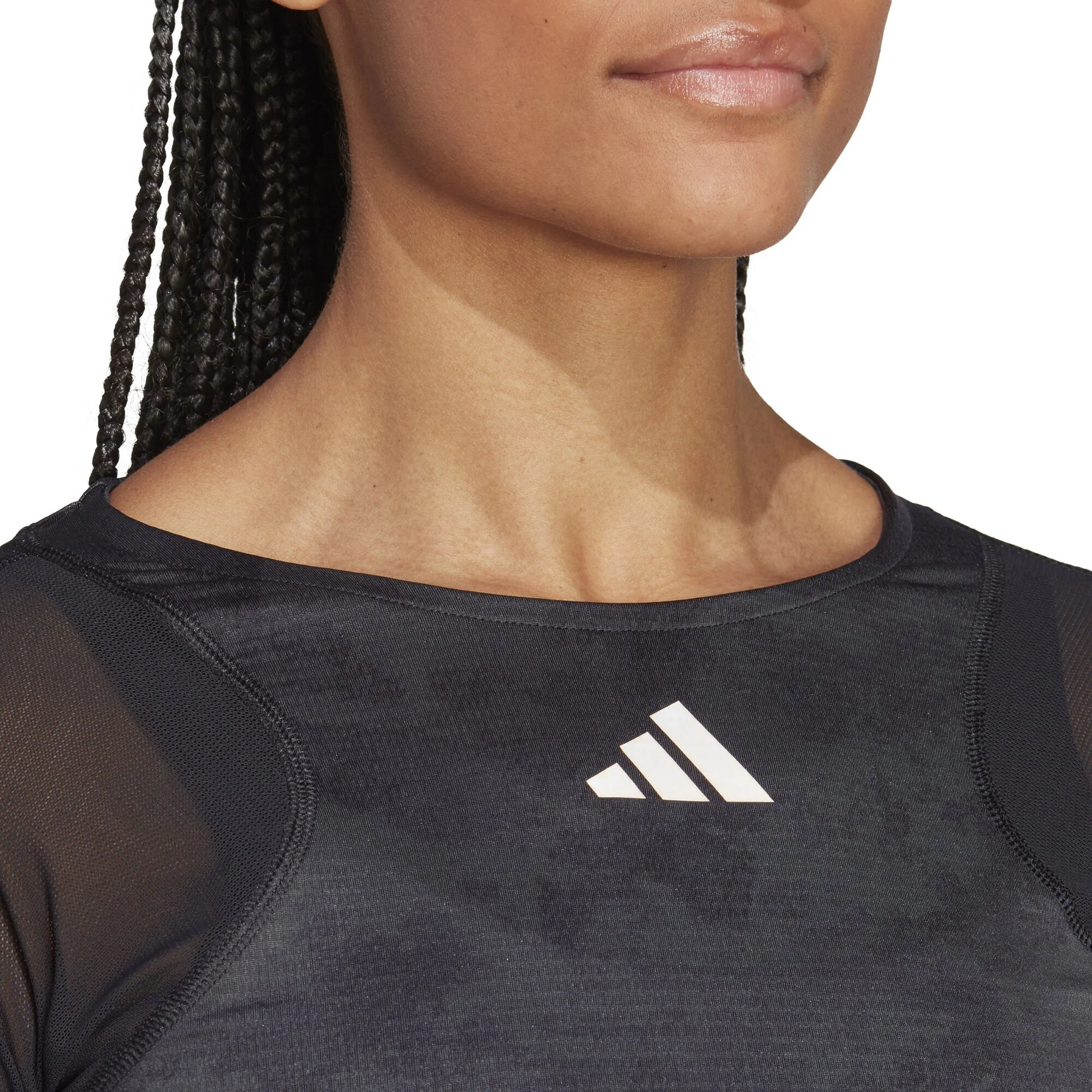 ADIDAS Paris Crop Manica Lunga Donna - Grigio Scuro, Nero 5 ADIDAS Paris Crop Manica Lunga Donna - Grigio Scuro, Nero - immagine 5